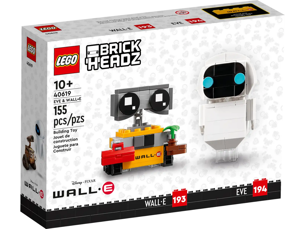 LEGO BrickHeadz EVA og WALL-E 40619, to byggefigurer fra Disney Pixar