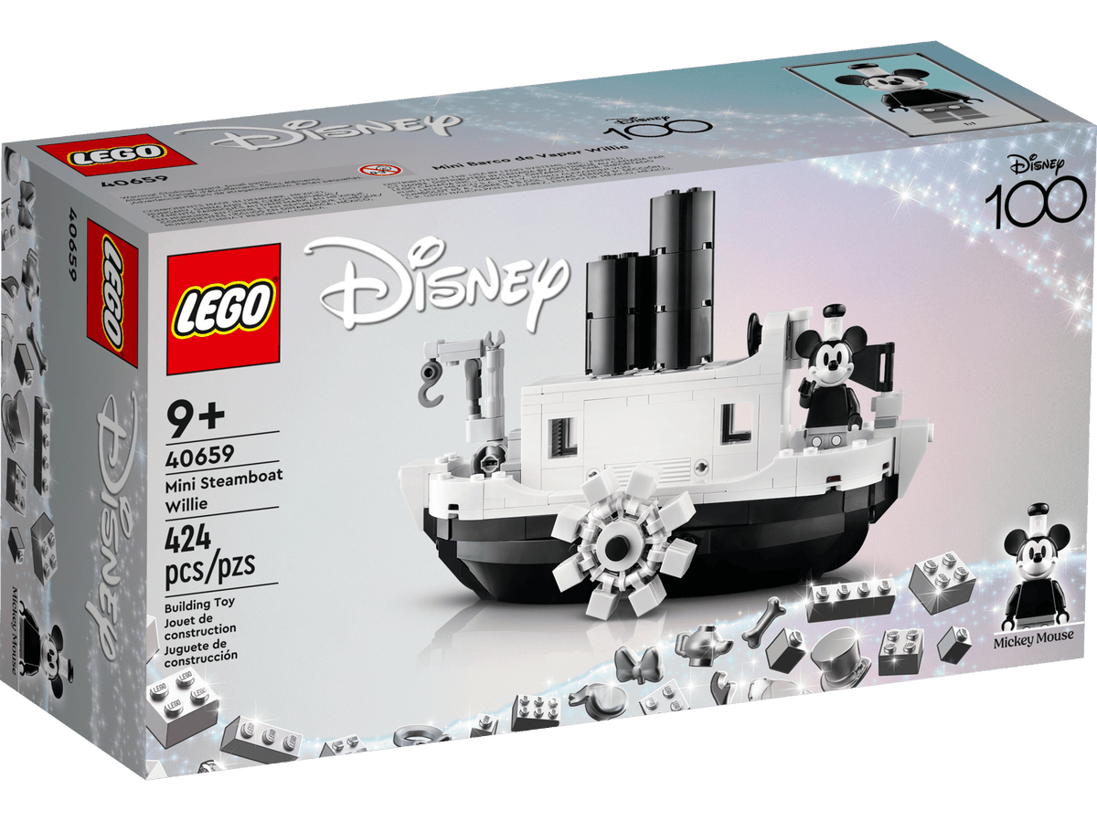 LEGO Disney-sæt 40659 Mini-Steamboat Willie med båd og Mickey Mouse-minifigur
