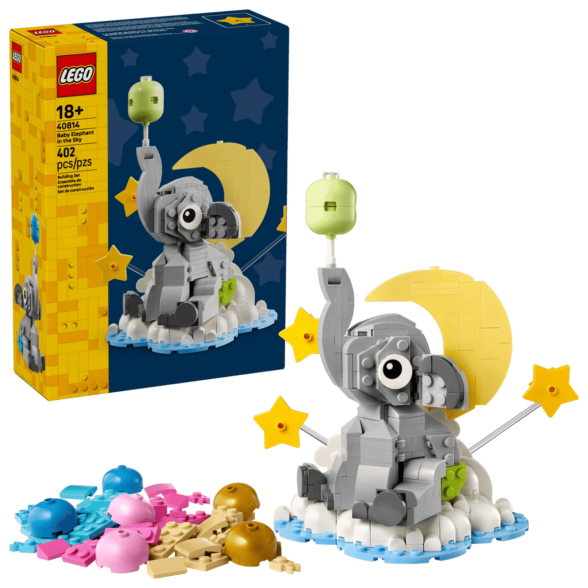LEGO Elefantunge på en sky (40814) elefantunge på sokkel formet som en sky