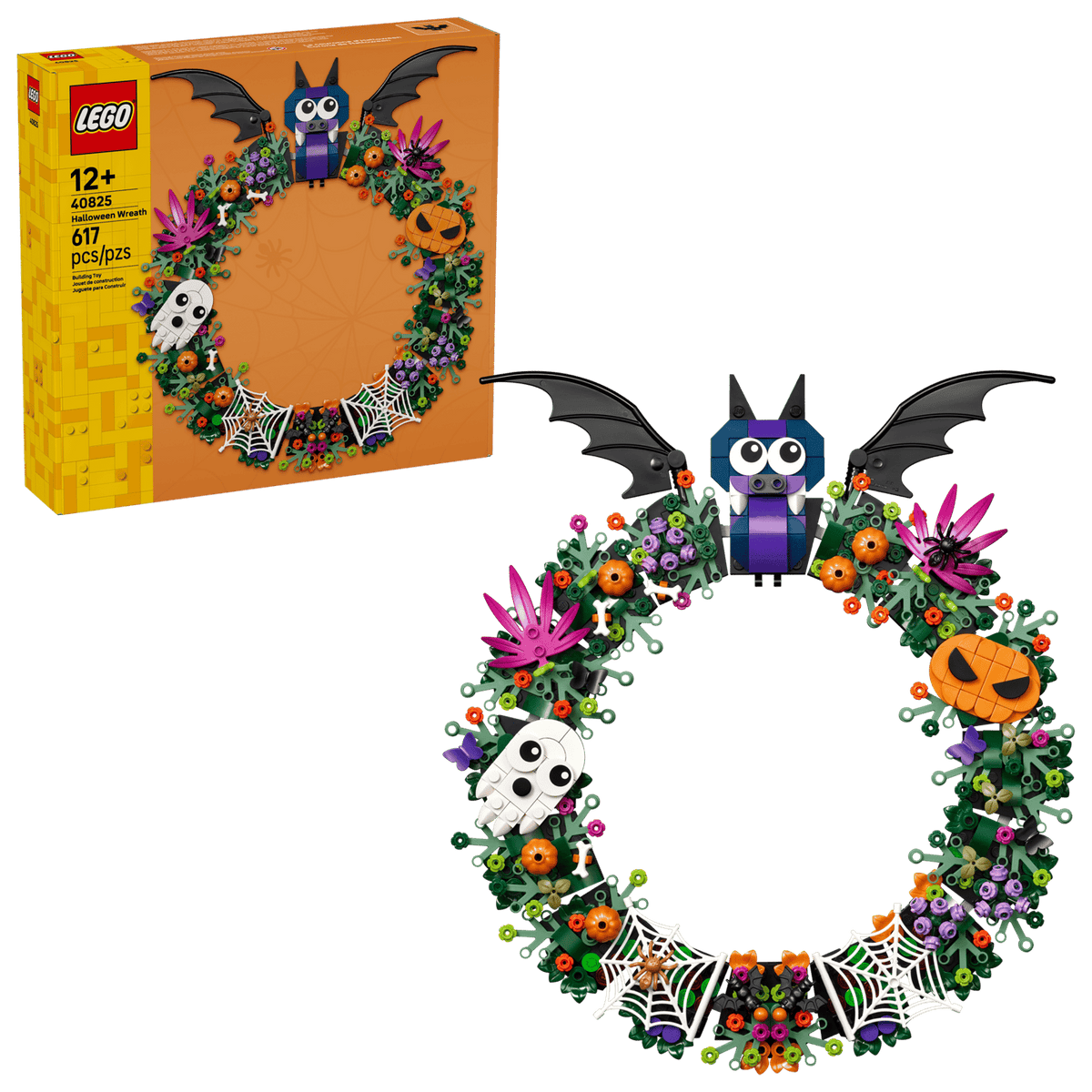 Klodsbygget LEGO Halloween-krans 40825 til ophængning på væggen