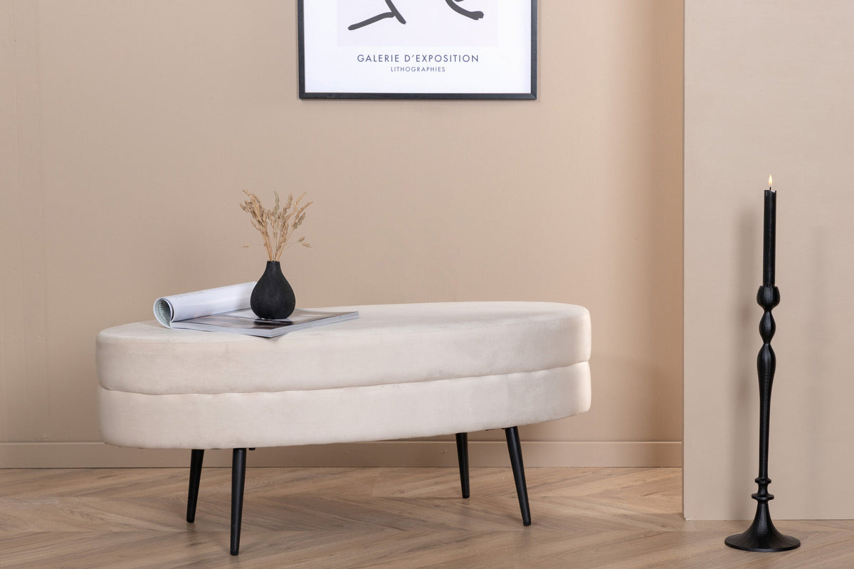 Se Venture Home - Otto puf - Beige fløjl med sorte stålben - 100Ã40Ã41 cm ❤ Kæmpe udvalg i Venture Home - Køb online på udsalg og tilbud lige nu ❤ Billig fragt og hurtig levering - Varenummer: Bolig&Haven-50541609615690 og barcode / Ean: 7350118417003 på lager - Udsalg på Spar stort – op til 53% - Over 2.739 kendte brands på stort udsalg