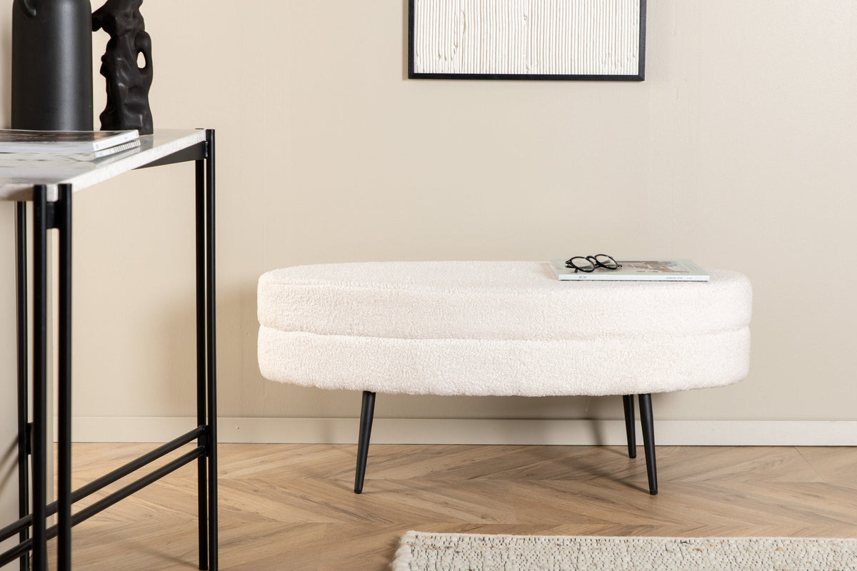 Se Venture Home - Otto puf - Benhvid teddy med sorte stålben - 100Ã40Ã41 cm ❤ Kæmpe udvalg i Venture Home - Køb online på udsalg og tilbud lige nu ❤ Hurtig levering til lave fragtpriser - Varenummer: Bolig&Haven-50541606011210 og barcode / Ean: 7350118416976 på lager - Udsalg på Op til 61% rabat - Kendte mærker på udsalg – over 1.329 brands