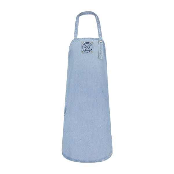 Witloft Classic Apron forklæde i lyseblå denim, lang model
