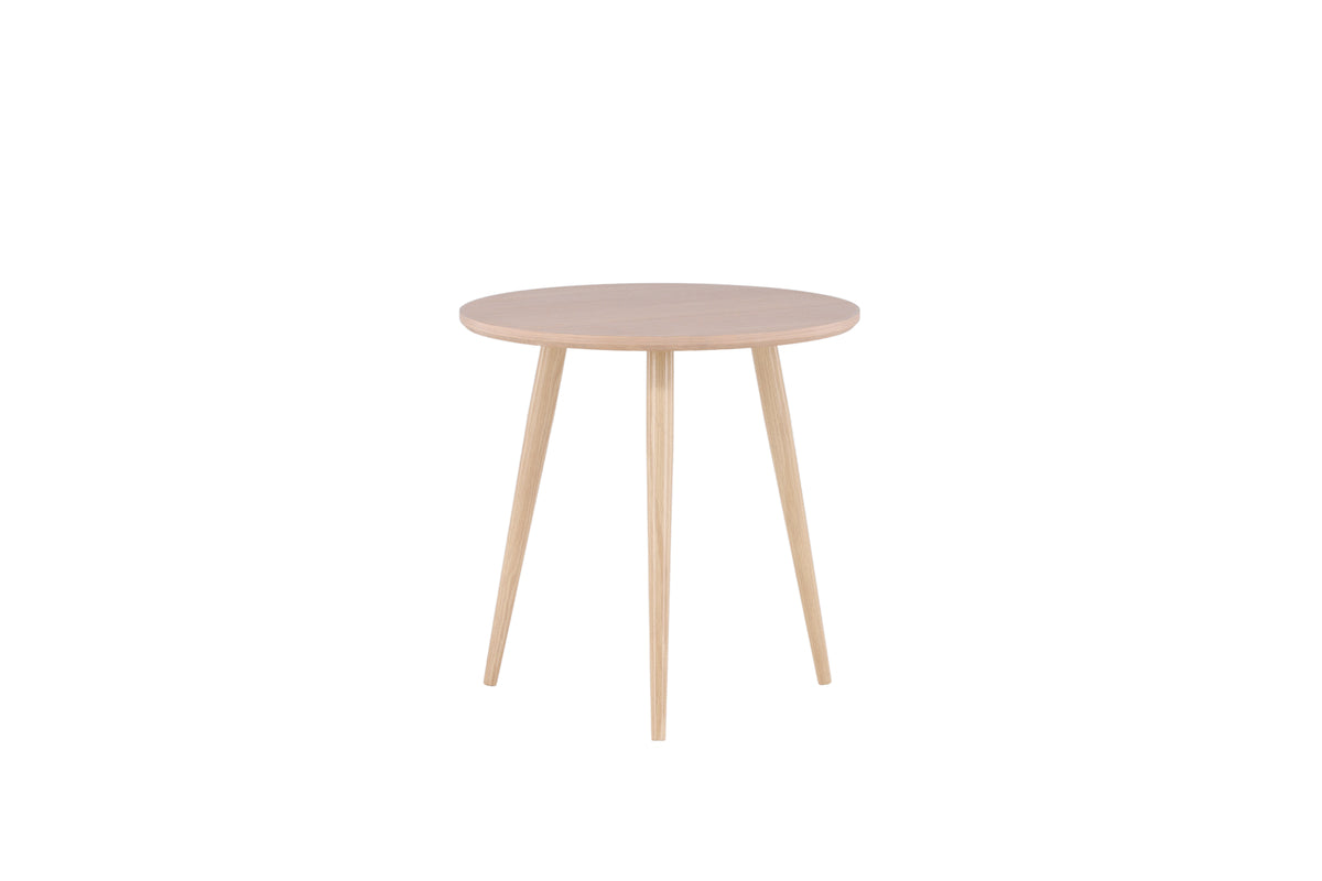 Klädesholmen runde sidebord fra VIND Collection i hvidkalket finér, Ø48