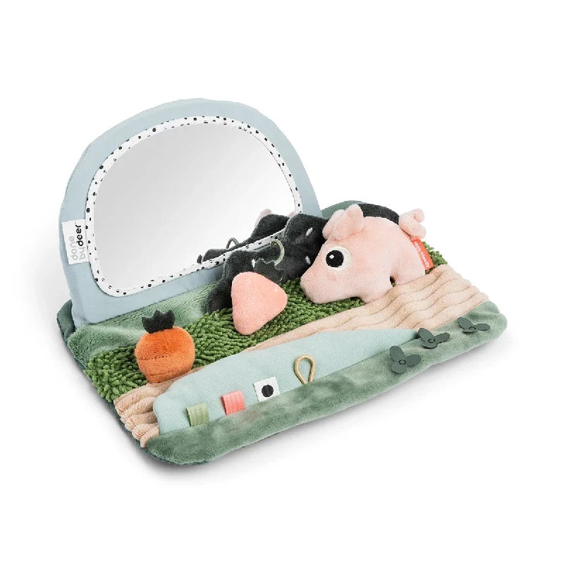 Done by Deer Tummy Time sensorisk spejl i Tiny Farm-design i farvemix