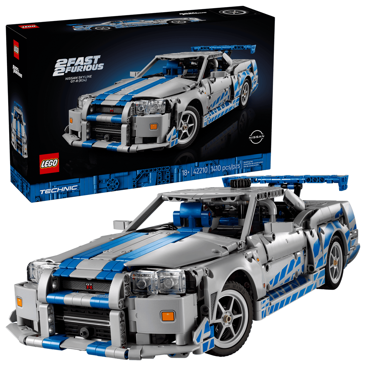 LEGO Technic 2 Fast 2 Furious Nissan Skyline GT-R R34 modelbil, sæt 42210
