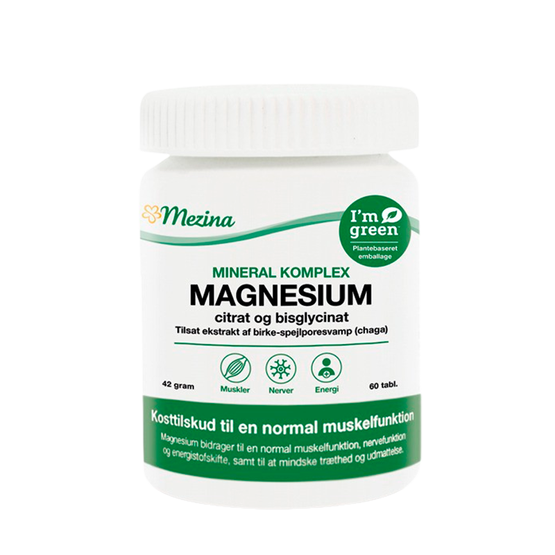 Pakke med Mezina Mineral Komplex Magnesium, 60 tabletter