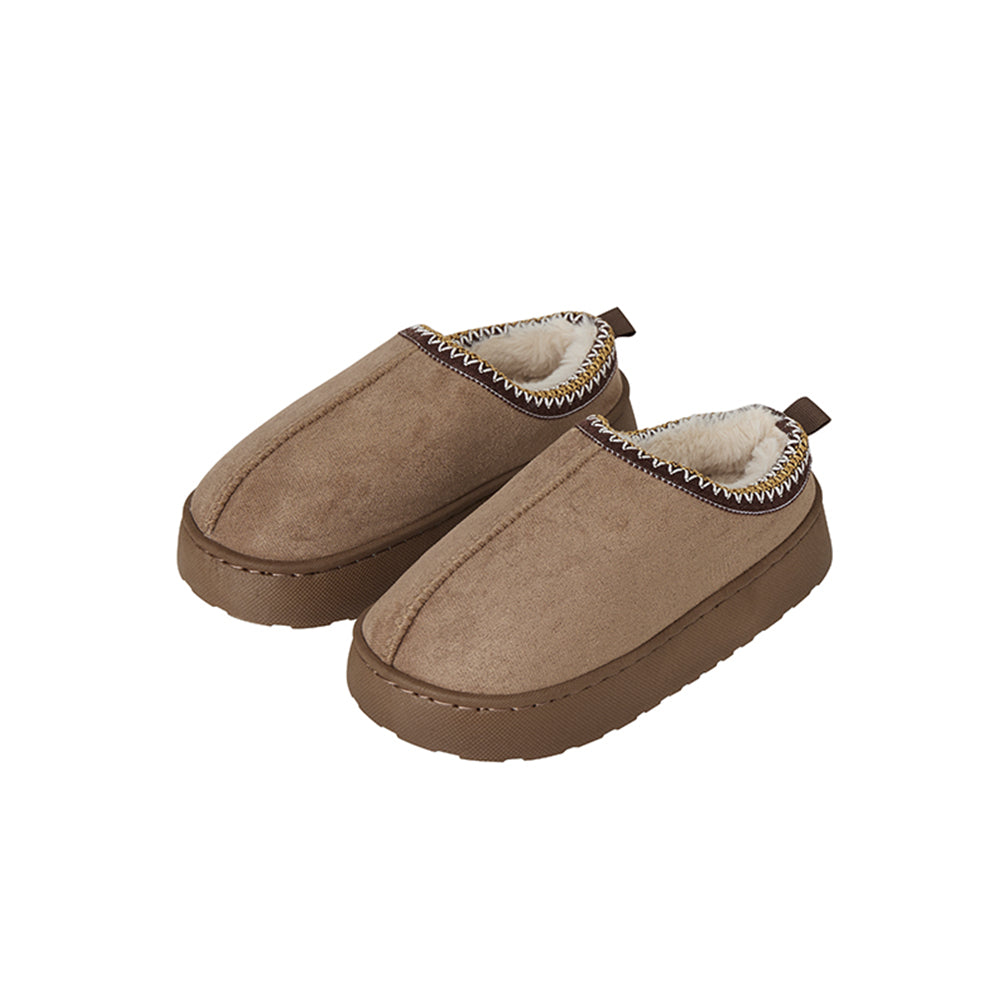 Beige hjemmesko foret med blød kunstig uld, størrelse EU 42/43