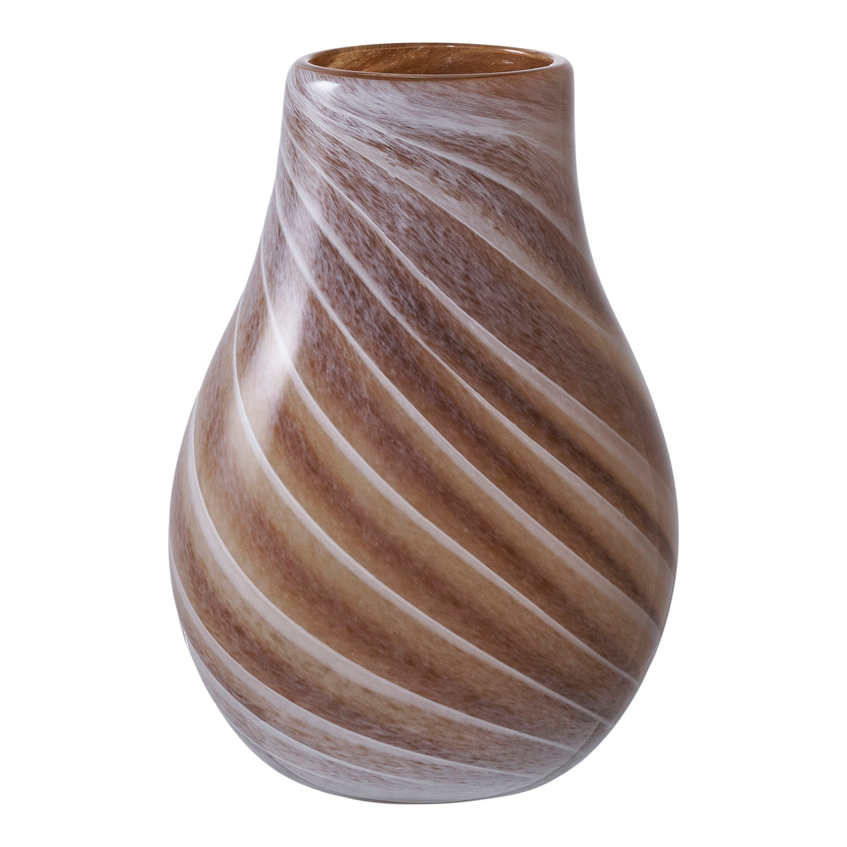 Mellemstor brun glasvase fra House Nordic, Ø16 x H23 cm