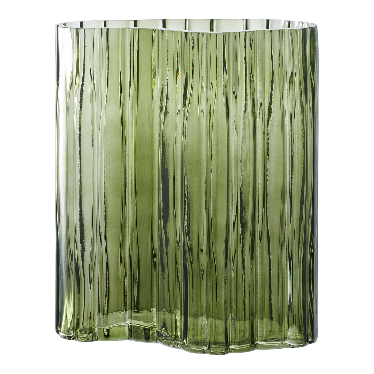 House Nordic organisk vase i smoked grøn glas
