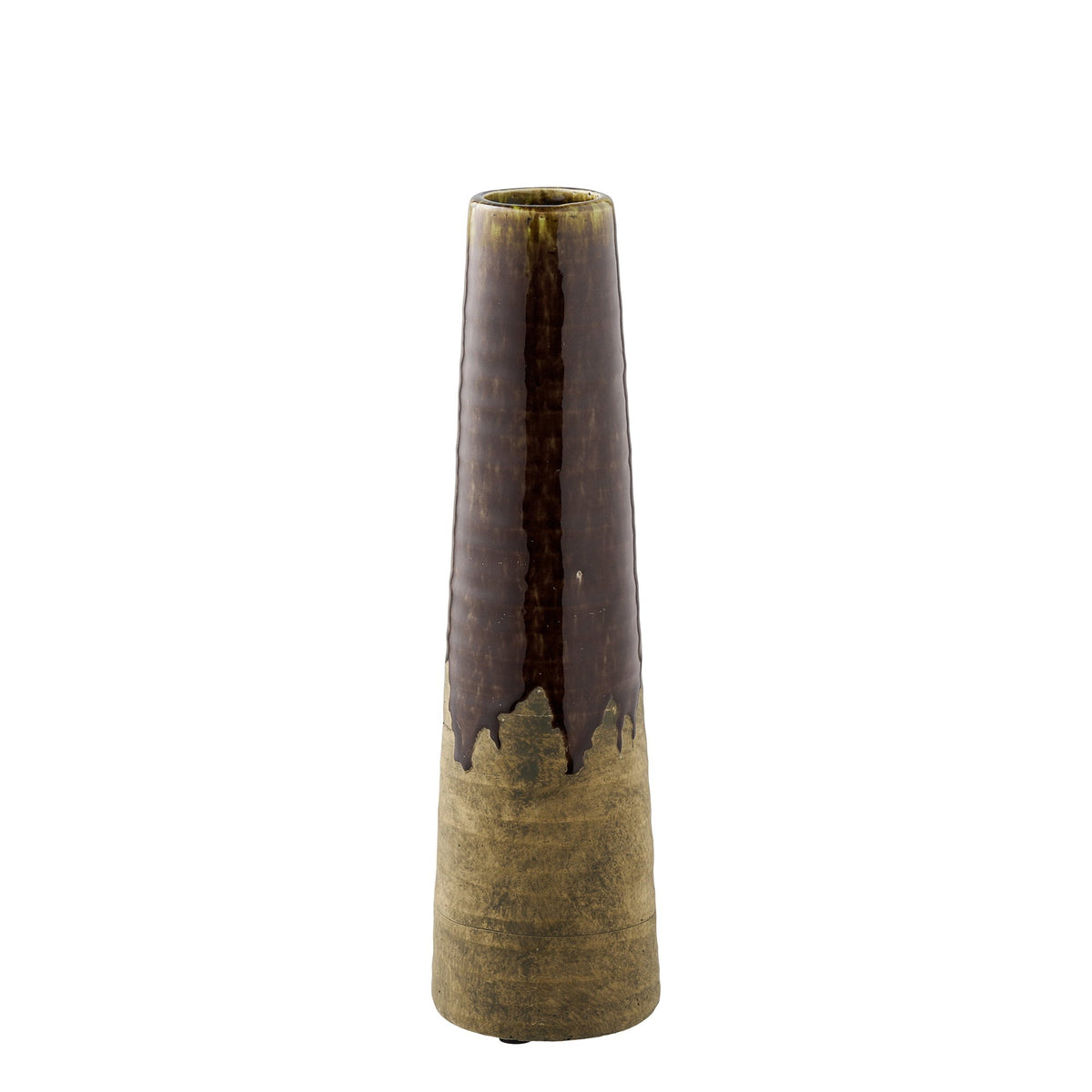Brun keramikvase fra House Nordic, Ø11 x 39 cm