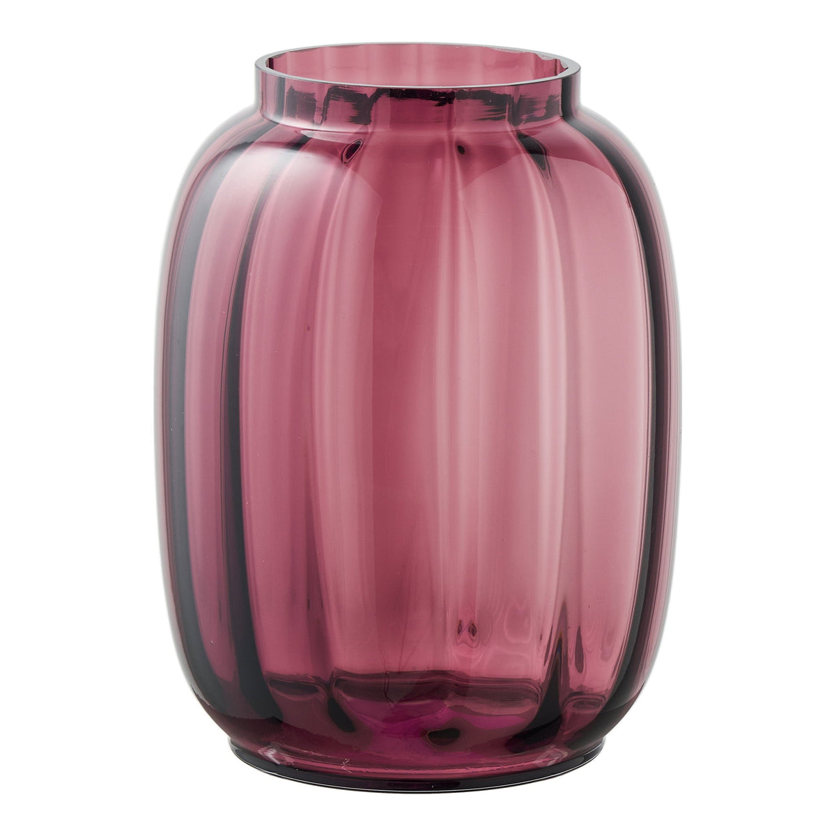 Kastanjerød vase i mundblæst glas fra House Nordic, Ø17 x 21 cm
