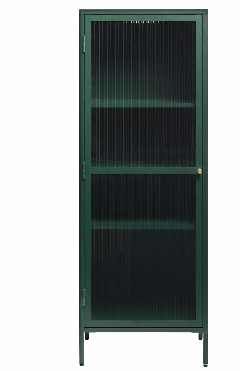 Se Bronco glasskab, fir grøn metal, guldfarvet greb, 160x58x40cm ❤ Kæmpe udvalg i Unique furniture - Køb online på udsalg og tilbud lige nu ❤ Hurtig levering til lave fragtpriser - Varenummer: Bolig&Haven-53109269561674 og barcode / Ean: 5704745103259 på lager - Udsalg på Spar helt op til 57% - Stort udsalg på over 739 brands