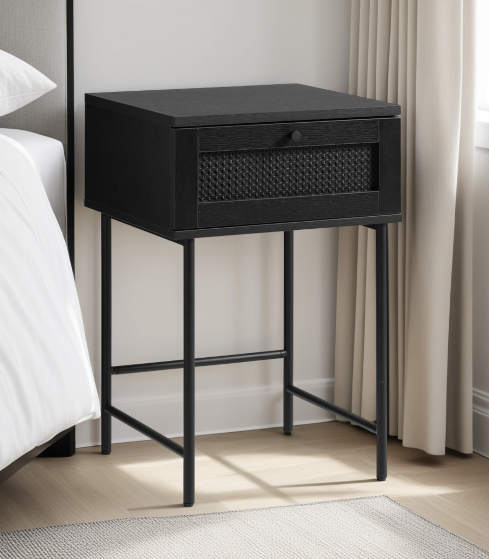 Se Pensacola Sidebord, Sort Melamin, 45x45x70 cm, 1 Skuffe ❤ Kæmpe udvalg i Unique furniture - Køb online på udsalg og tilbud lige nu ❤ Billig fragt og hurtig levering - Varenummer: Bolig&Haven-53109286011210 og barcode / Ean: 5704745177717 på lager - Udsalg på Spar helt op til 73% - Stort udsalg på over 739 brands