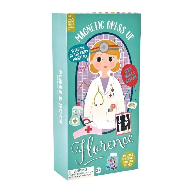 Floss & Rock magnetisk påklædningsdukke Florence med stativ og magnetiske stykker