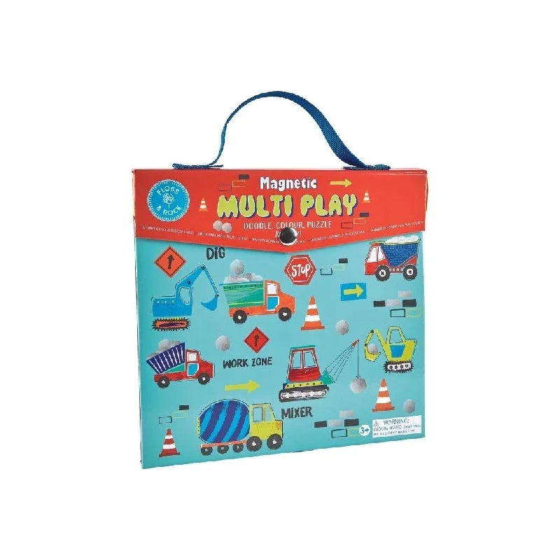 Floss & Rock Construction Magnetisk Multi Play med puslespil, tusser og magnetiske legebrikker