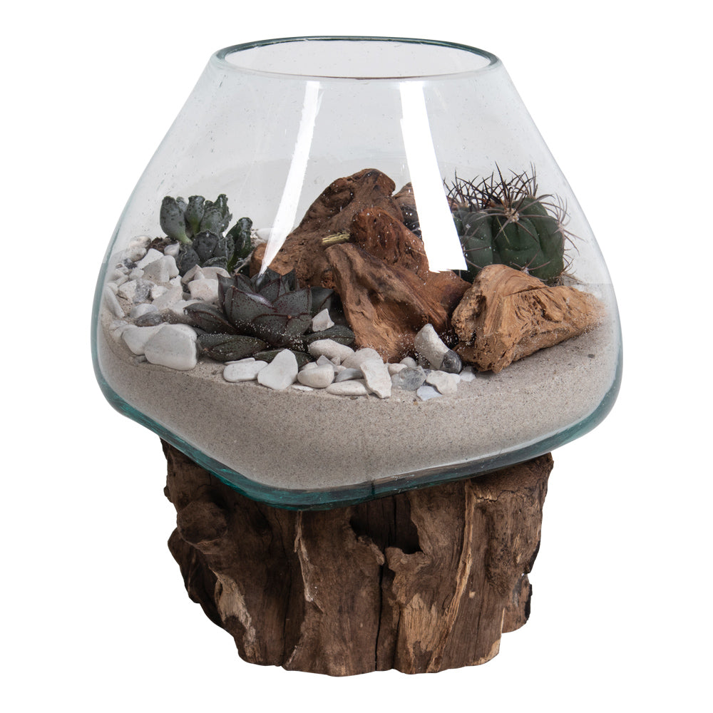 Vanddråbeskulptur San Marino i glas og natur træ fra House Nordic