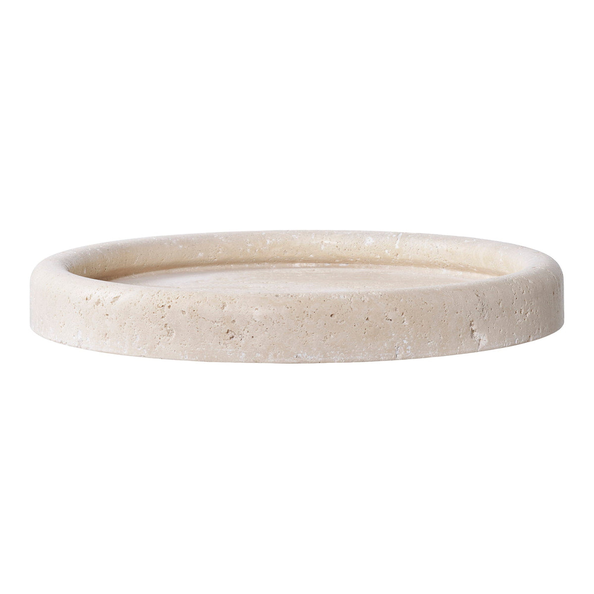 House Nordic rund bakke i naturfarvet travertin, ø25,5 cm