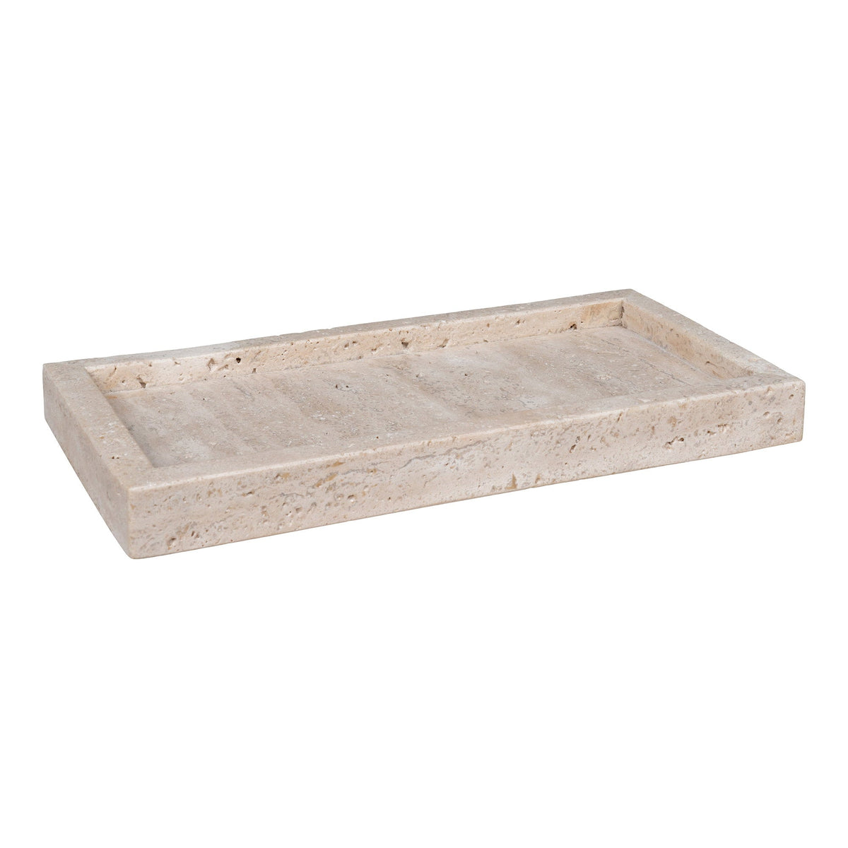 House Nordic aflang bakke i naturfarvet travertin, 30,5 x 15 cm