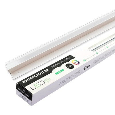 LED Troldtekt Skinne 60 cm - 19W, Akustilight, Planforsænket, 24V - Dæmpbar : Dæmpbar, Kulør : Neutral