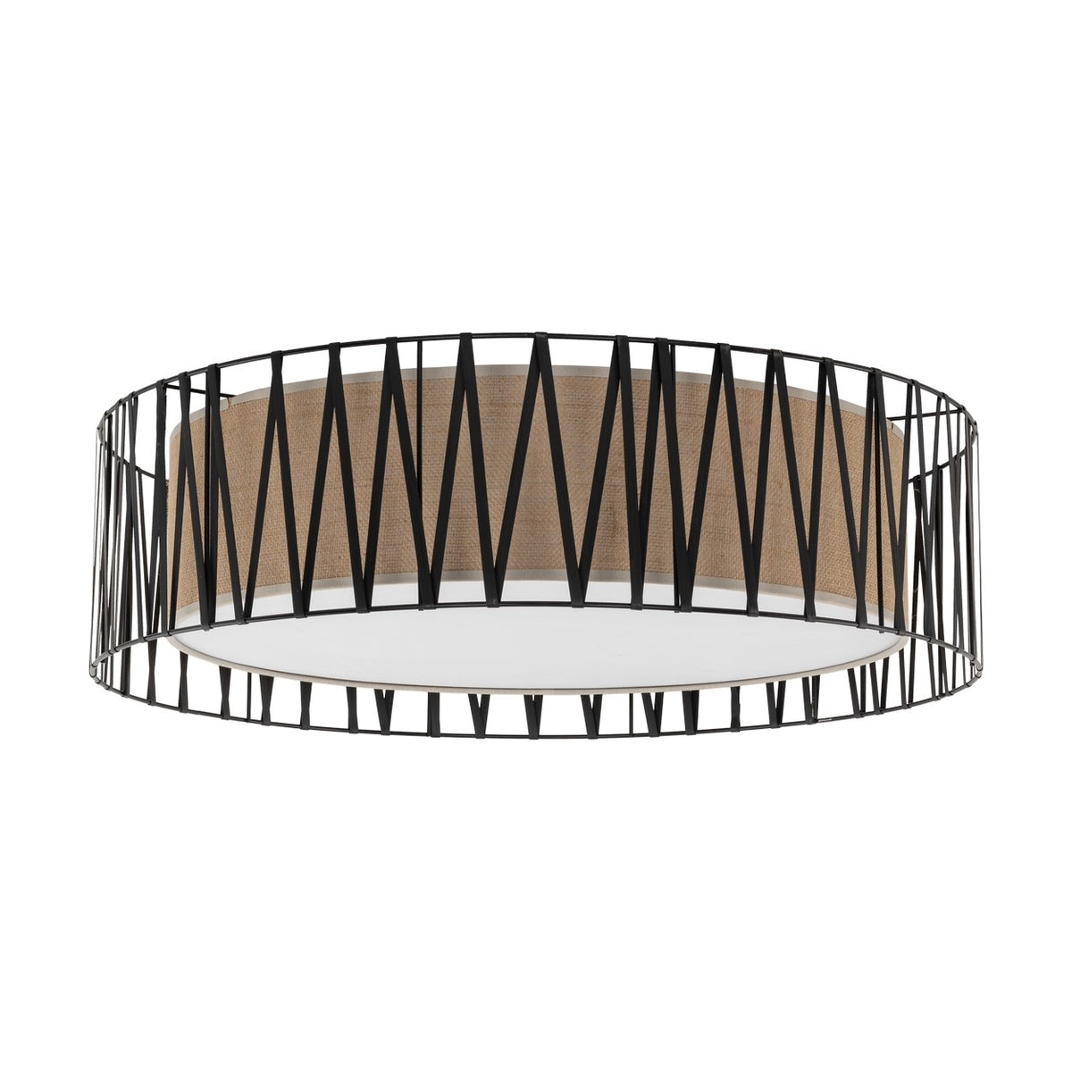 TK Harmony loftlampe i natur jute og sort metal