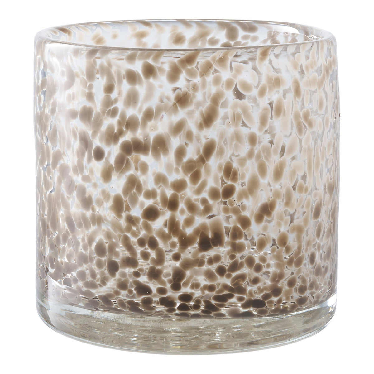 Lysestage i lysebrunt glas fra House Nordic, Ø12 cm