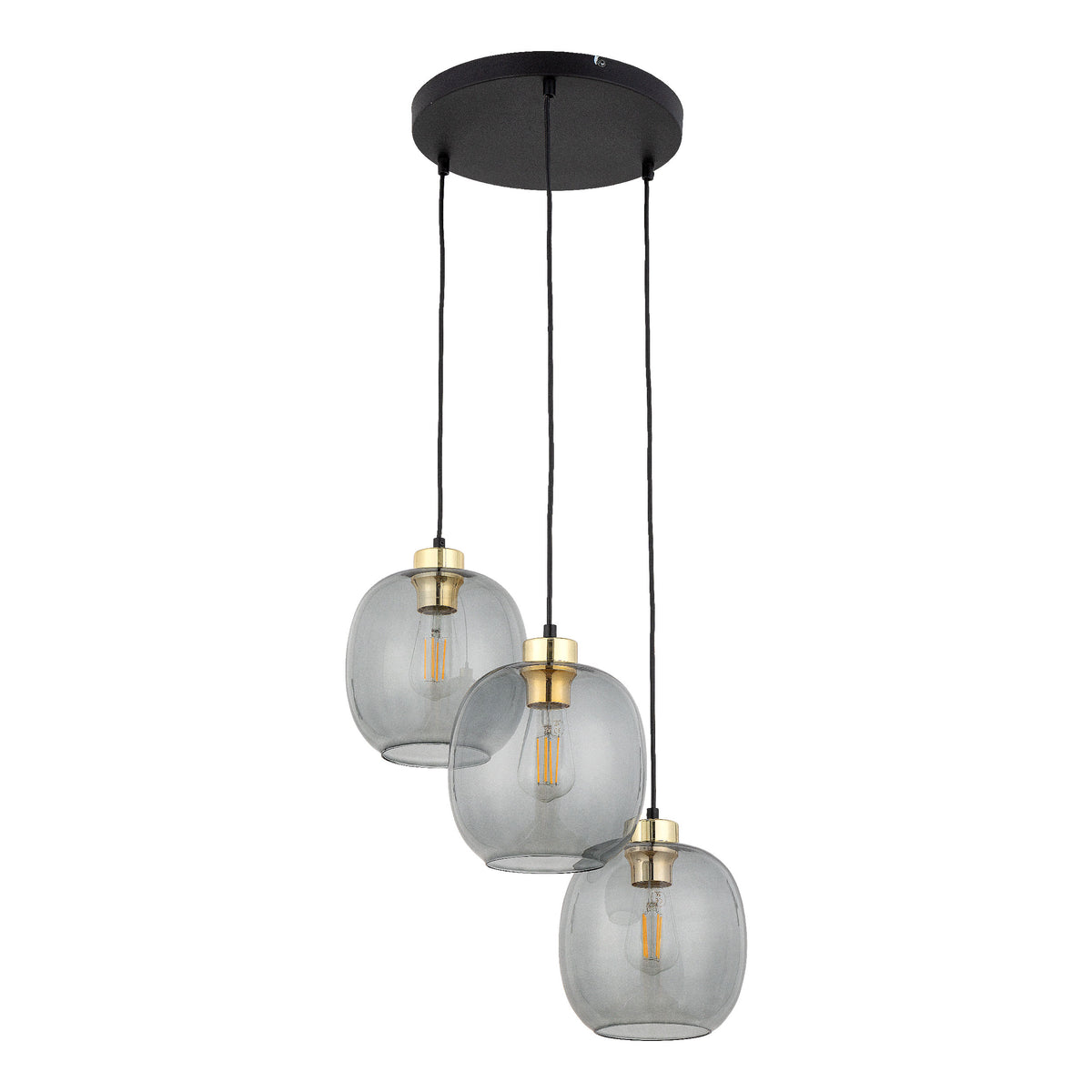 TK Omega loftlampe med tre skærme i glas