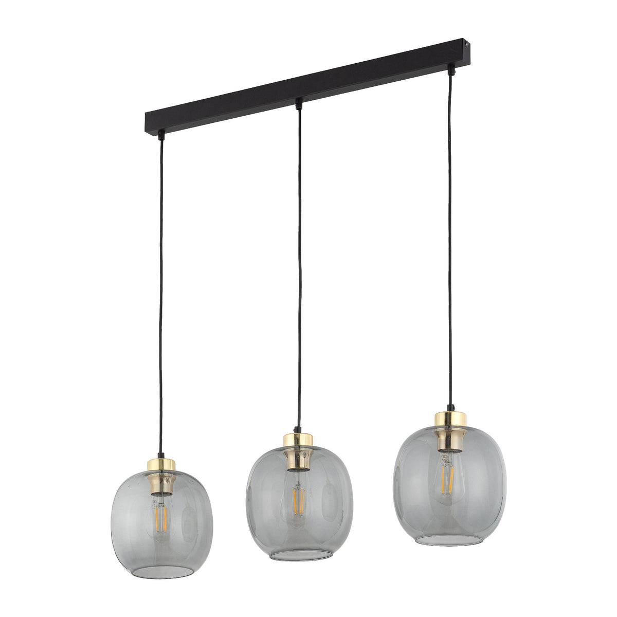 TK Omega loftlampe med tre skærme i glas