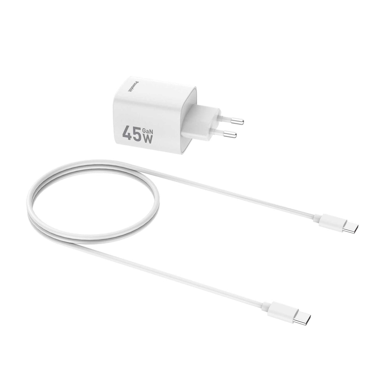 Powerkit 45W USB C oplader med medfølgende 1 meter USB C kabel