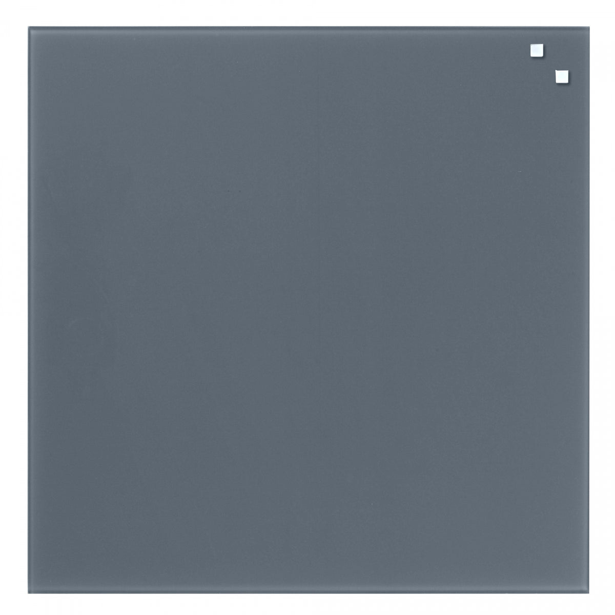 Lille kvadratisk grå magnetisk glastavle fra Naga på 45 x 45 cm