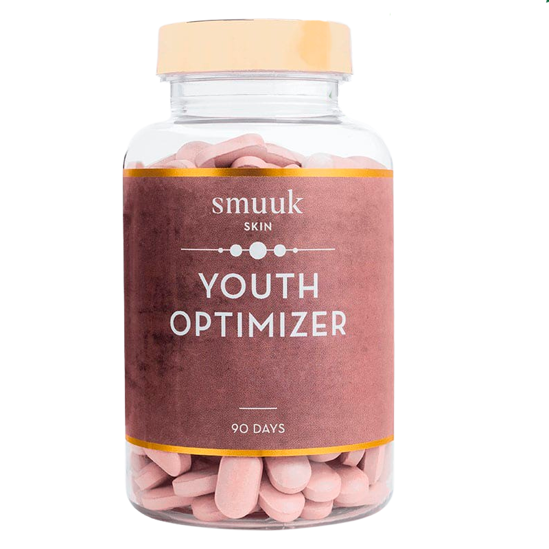 Pakning med Smuuk Skin Youth Optimizer kosttilskud, 180 kapsler