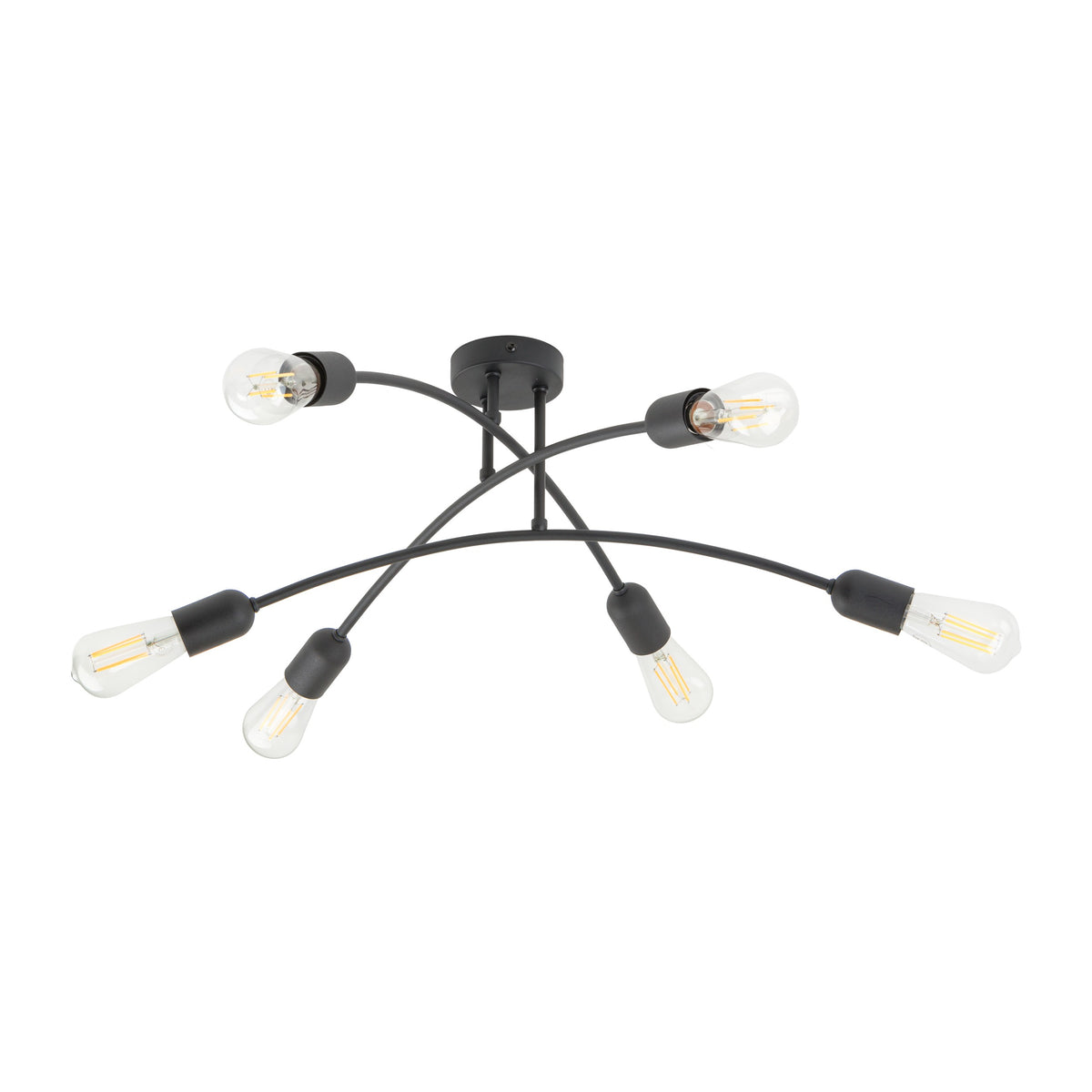 Sort loftlampe i metal, model Helix fra TK