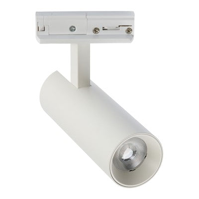 LEDlife 12W hvid skinnespot - Dæmpbar, RA 90, 1-faset - Dæmpbar : Dæmpbar, Farve på hus : Hvid, Kulør : Varm, Spredning : 38Â°