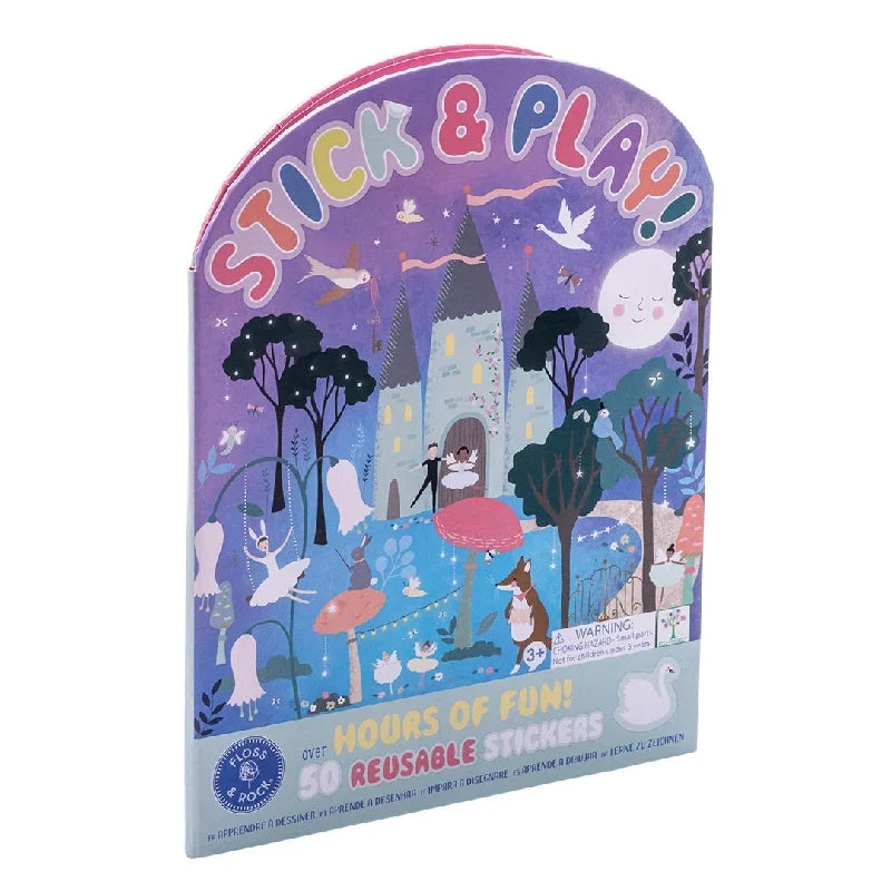 Genbrugelig klistermærkebog Stick & Play i temaet Enchanted fra Floss & Rock
