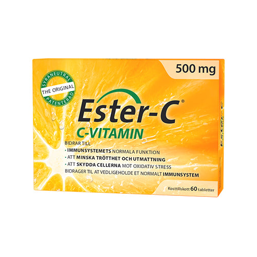 Pakning med Ester-C Super 500 mg C-vitamin tabletter, 60 stk