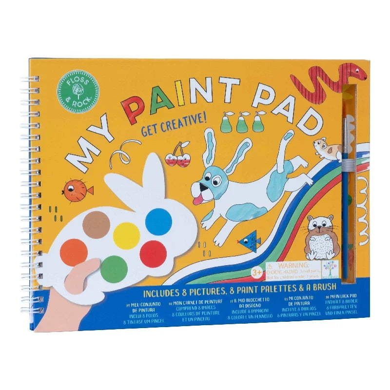 Floss & Rock Min Maler Palette Pets spiralbundet malebog med pensel