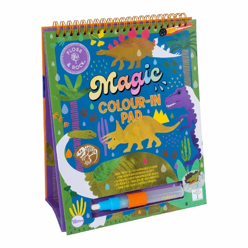 Floss & Rock Dino Magic Water Easel med vandpen og spiralindbundne ark