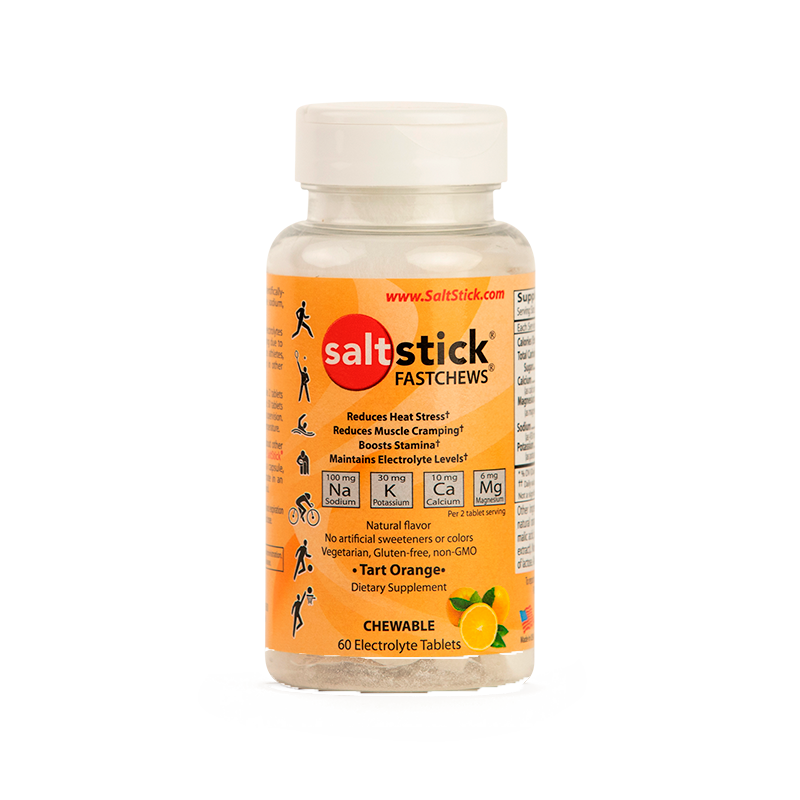Pakning med Saltstick Fastchews tyggetabletter med appelsinsmag