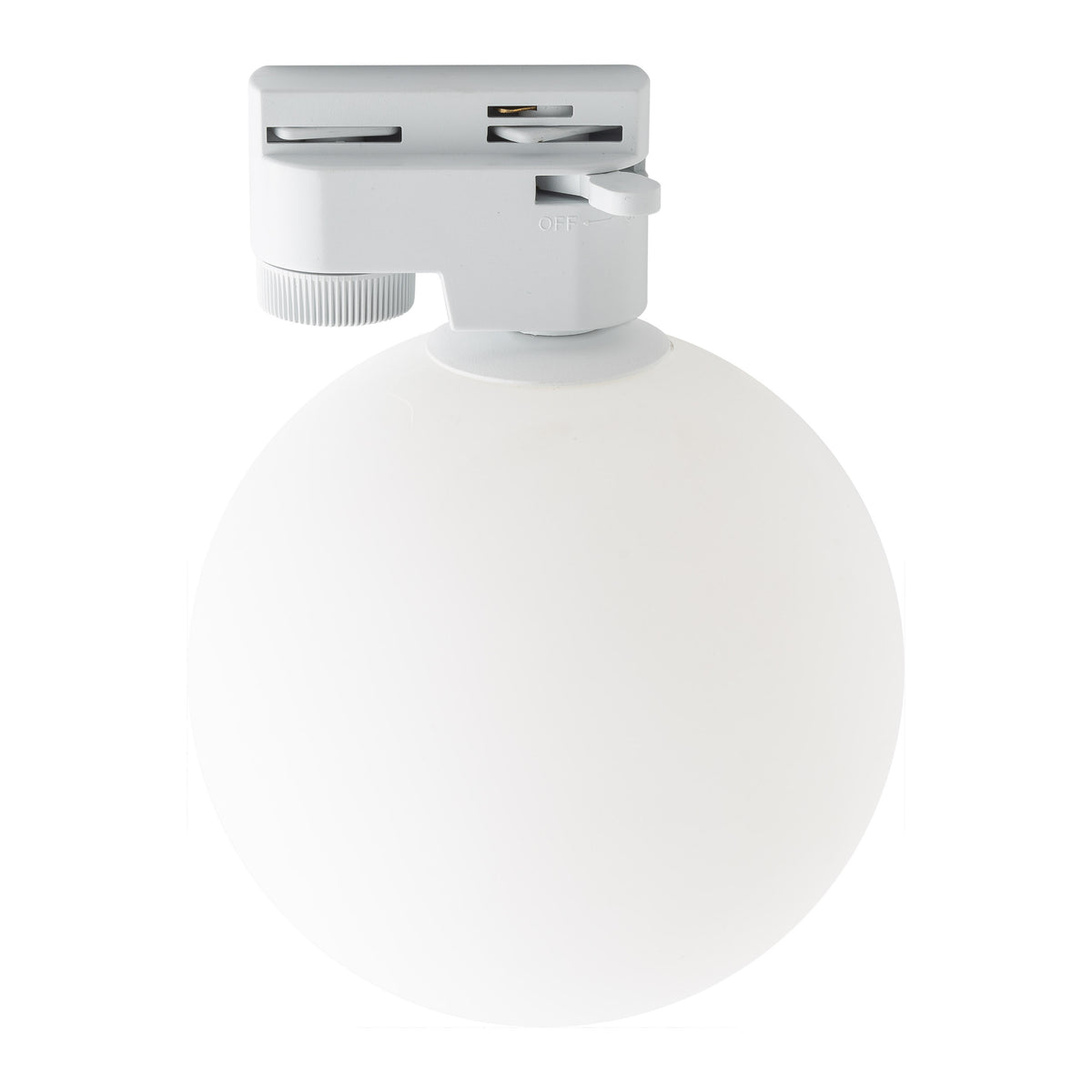Hvid loftlampe TK Tracer med hvidt glas og hvidt metal
