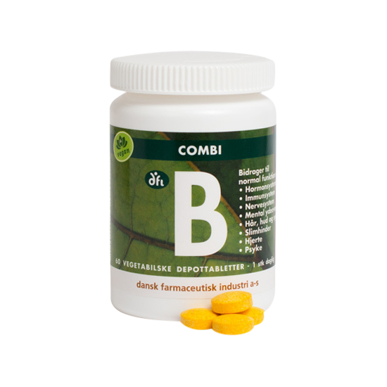 Pakke med DFI Combi B depottabletter fra Grønne Vitaminer, 60 tabletter