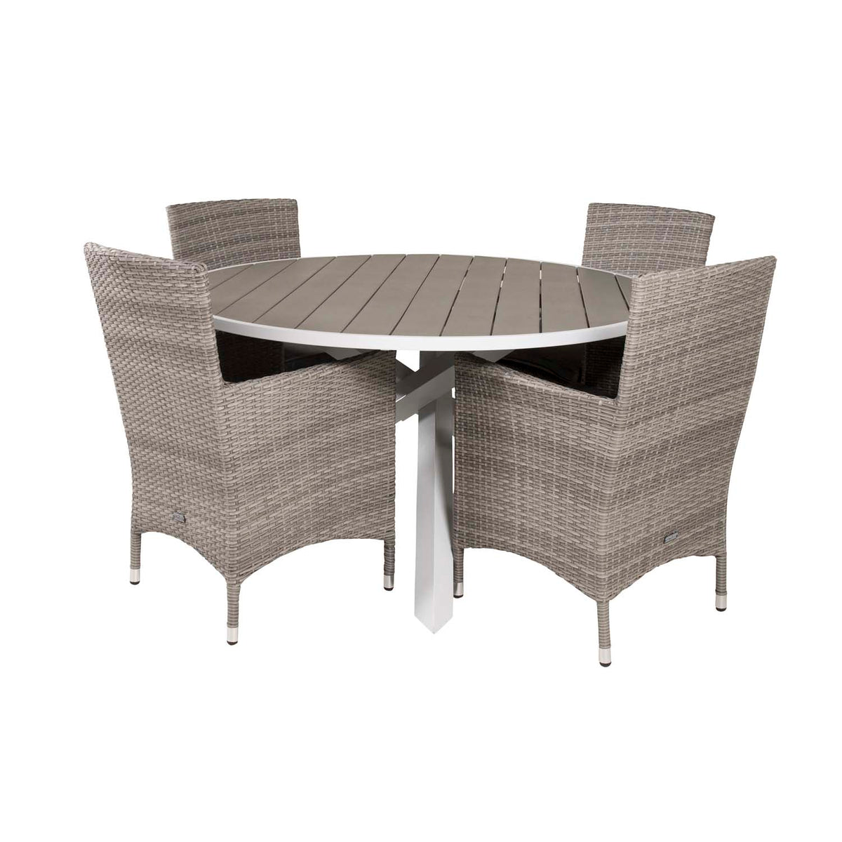 Se VENTURE DESIGN havesæt m. Parma bord (Ø140) og 4 Malin stole m. armlæn + hynde - grå rattan/aintwood ❤ Kæmpe udvalg i Venture Design - Køb online på udsalg og tilbud lige nu ❤ Billig fragt • Hurtig levering - Varenummer: Boboonline-49363 og barcode / Ean: på lager - Udsalg på Udendørs møbler,Havemøbelsæt,
Havemøbler i rattan,
Terrasse og have,
Havemøbelsæt til 4 personer,
Terrasse og have, Spar stort – op til 53% - Over 2.739 brands med daglige tilbud