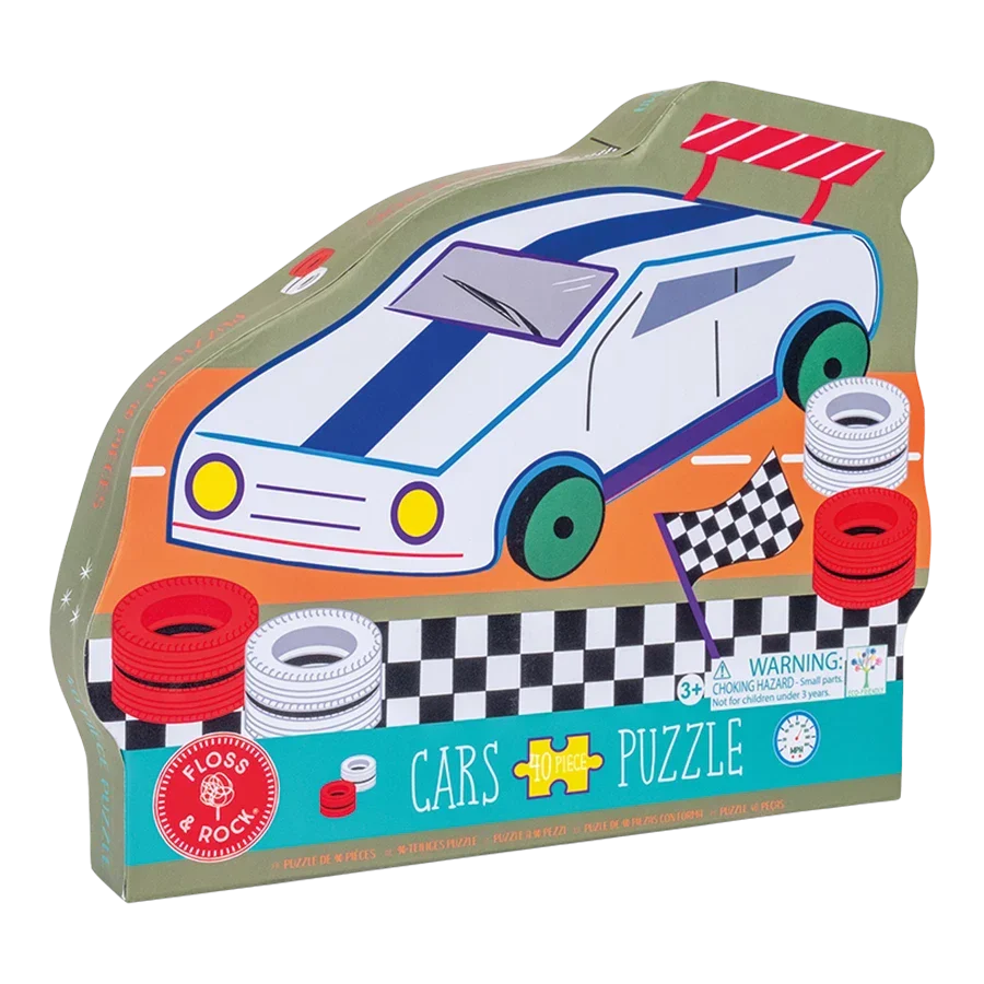 Floss & Rock Cars-puslespil med 40 brikker i bilformet æske, motiv Racing Car