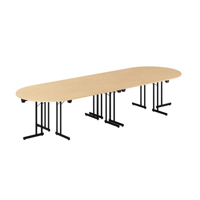 Konferencebord - 360x120cm - Sammenklappeligt bord - Bøg-sort