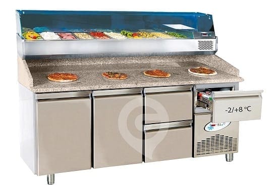 Frenox pizzadisk i professionel udførelse med 3 skuffer og 2 døre