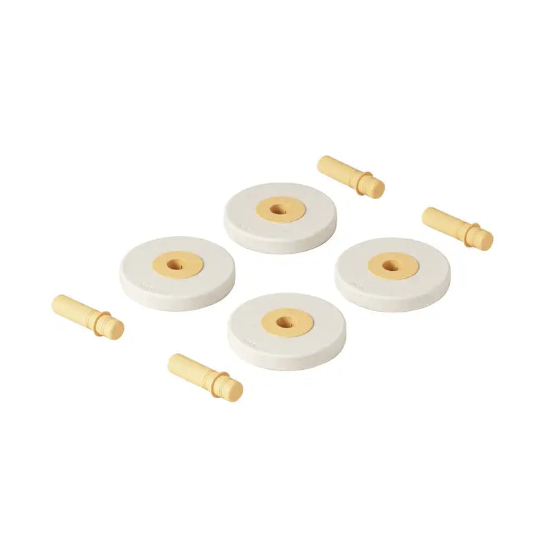 Fire skumhjul fra Modu i Sand Grey og Honey Yellow