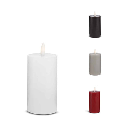 LED Stearinlys - 1 stk. - ø5 x 12,5 cm - m/3D flamme - (flere farver)