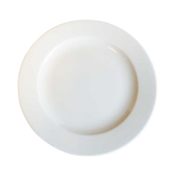 Hvid flad Amalie tallerken i porcelæn, 27 cm
