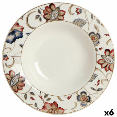 Dyb tallerken Queen´s By Churchill Jacobean Floral Keramik Jedilni servis 22,8 cm (6 enheder)