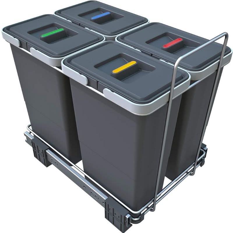 Se billigt tilbud på affaldssystem til bundmontering - 4 spande (4 x 8 liter). Udsalg! Hurtig levering (1-2 hverdage) og billig fragt. Over 1354 designmærker på udsalg.
