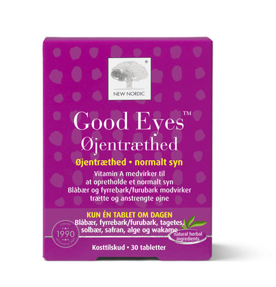 Se New Nordic Good Eyes Øjentræthed 30 tabl. ✔ Kæmpe udvalg i  New Nordic - Køb online på udsalg og tilbud lige nu ✔ Hurtig levering: 1 - 2 Hverdage samt billig fragt - Varenummer: HG-45222 og barcode / Ean: 5021807010967 på lager - Udsalg på Kosttilskud > Tilbud > Populære varer Spar op til 53% - Over 1354 design mærker på udsalg
